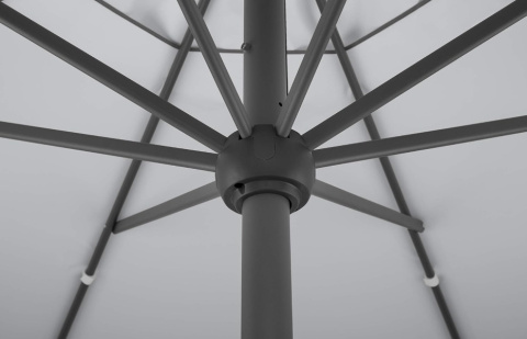 Parasol przeciwsłoneczny Schneider Adria 300 cm, srebrno-szary, okrągły, aluminiowy stelaż, poliester, stylowy i trwały Parasol przeciwsłoneczny Schneider Adria 300 cm, srebrno-szary, okrągły, aluminiowy stelaż, poliester, stylowy i trwały