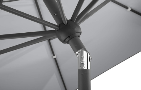 Parasol przeciwsłoneczny Schneider Adria 300 cm, srebrno-szary, okrągły, aluminiowy stelaż, poliester, stylowy i trwały Parasol przeciwsłoneczny Schneider Adria 300 cm, srebrno-szary, okrągły, aluminiowy stelaż, poliester, stylowy i trwały