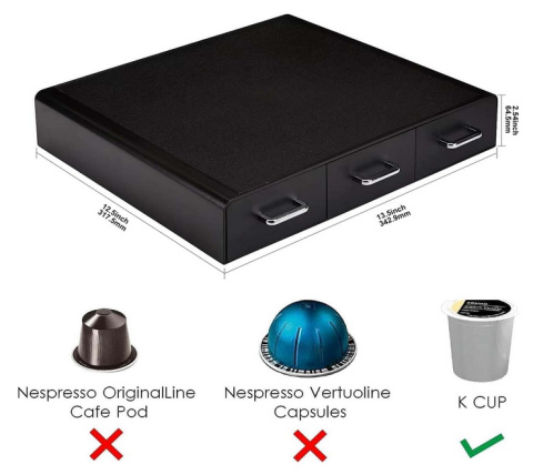 Szuflada do kapsułek do kawy Amazon Basics, czarna, na 36 kapsułek Szuflada do kapsułek do kawy Amazon Basics, czarna, na 36 kapsułek