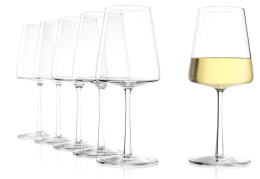 Stölzle Lausitz Kieliszki do Białego Wina, 6 szt., 400 ml, Eleganckie Kryształowe, Mycie w Zmywarce, Rozwój Aromatów