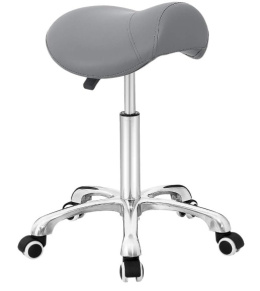 Krzesło obrotowe Antlu Saddle, regulowane, hydrauliczne z kółkami, do biura, salonu, kuchni (Szare)