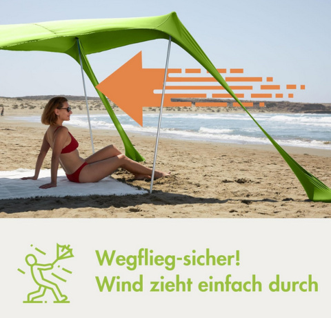Momevo Sunsail – Namiot plażowy z ochroną UV UPF50+ Momevo Sunsail – Namiot plażowy z ochroną UV UPF50+