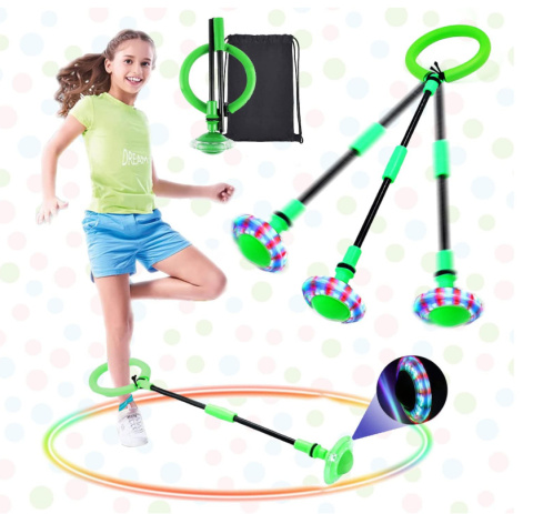 Świecący Hula Hop – Kołek Skip Ball, składana zabawka do skakania