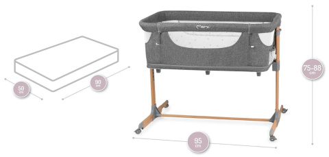 MoMi SMART BED – Łóżeczko 4w1, Szary, 55 x 95 cm MoMi SMART BED – Łóżeczko 4w1, Szary, 55 x 95 cm